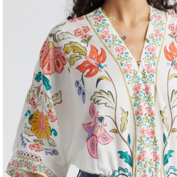 Unworn Farm Rio Off-White Floral Romantic Bodysuit - Picture 3 of 10